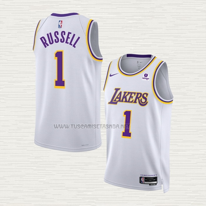 Camiseta NO 1 Los Angeles Lakers Association 2022-23 Blanco D'Angelo Russell